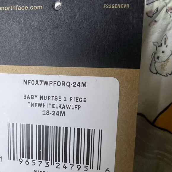 THE NORTH FACE TNF 1996 BABY NUPTSE WOLF DOWN ONE PIECE SNOWSUIT 18-24 MONTHS - Picture 12 of 12